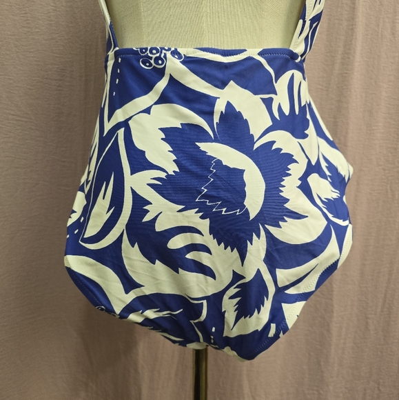 NWOT Madewell Second Wave Square Tank One Piece Swimsuit- Tropical Floral, XL - Picture 7 of 11